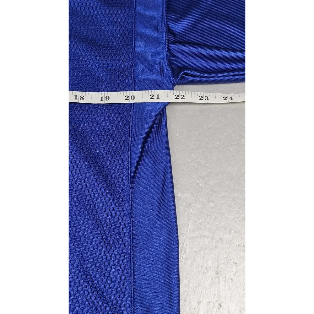 Vintage Adidas Kansas Jayhawks KU Football Jersey Mena Medium #5 Blue Mesh NCAA